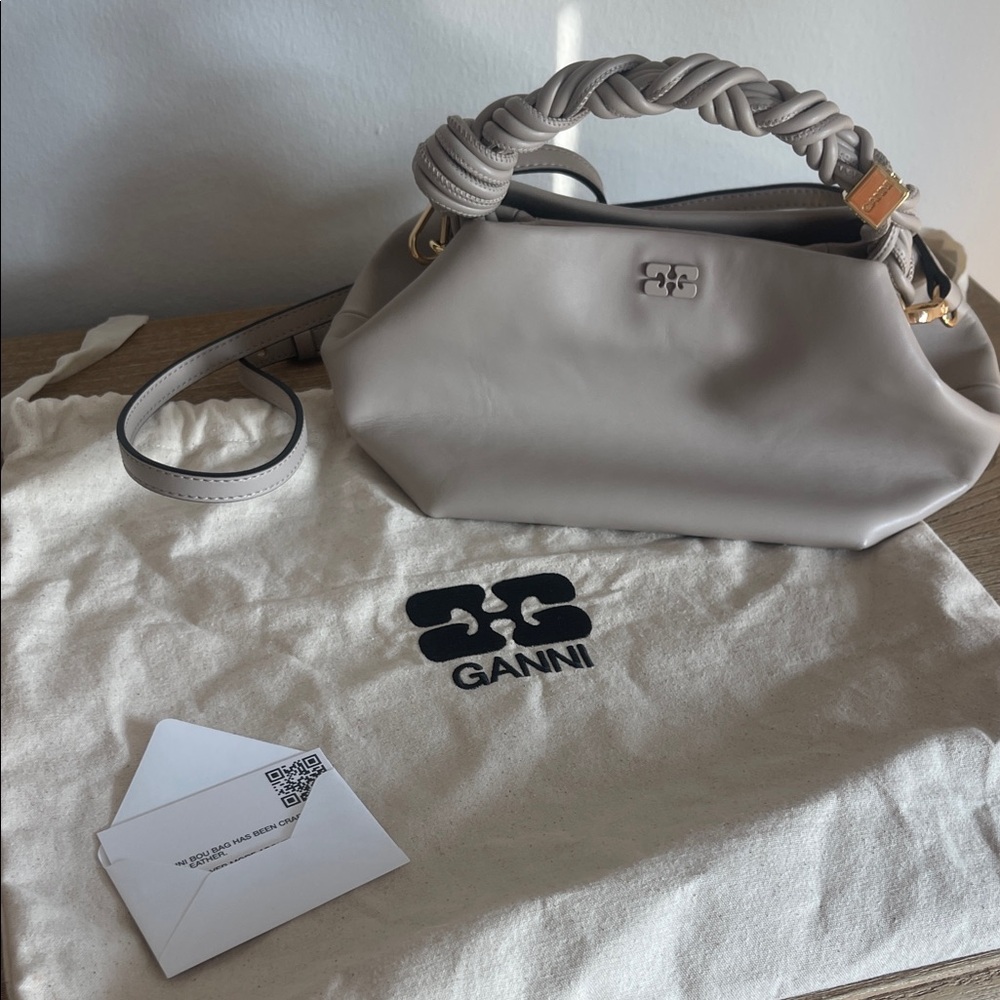 Ganni Light Grey Small Bou Bag